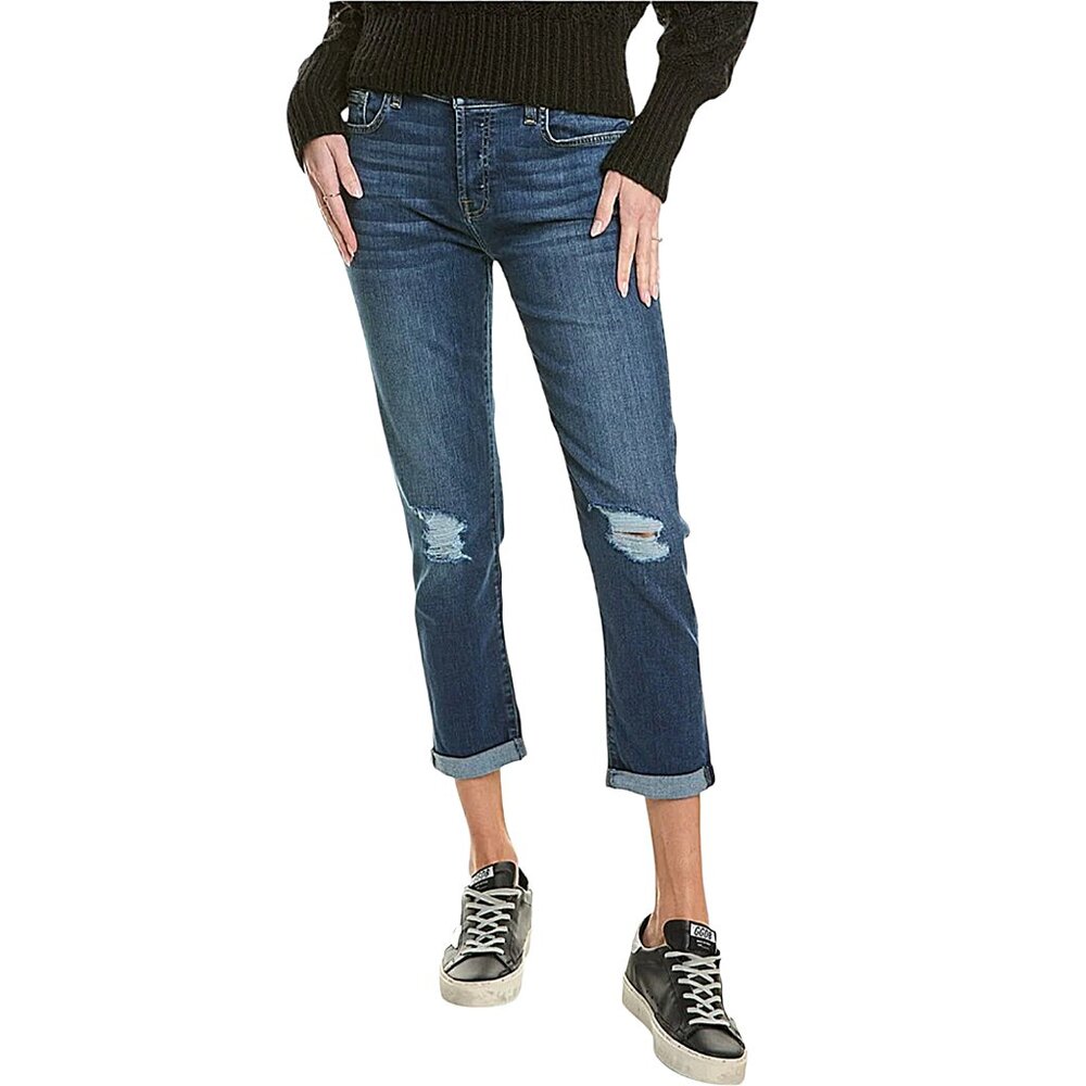 Joe's Jeans Billie Mid-Rise Boyfriend Slim Crop Japanese Denim Distressed - 27